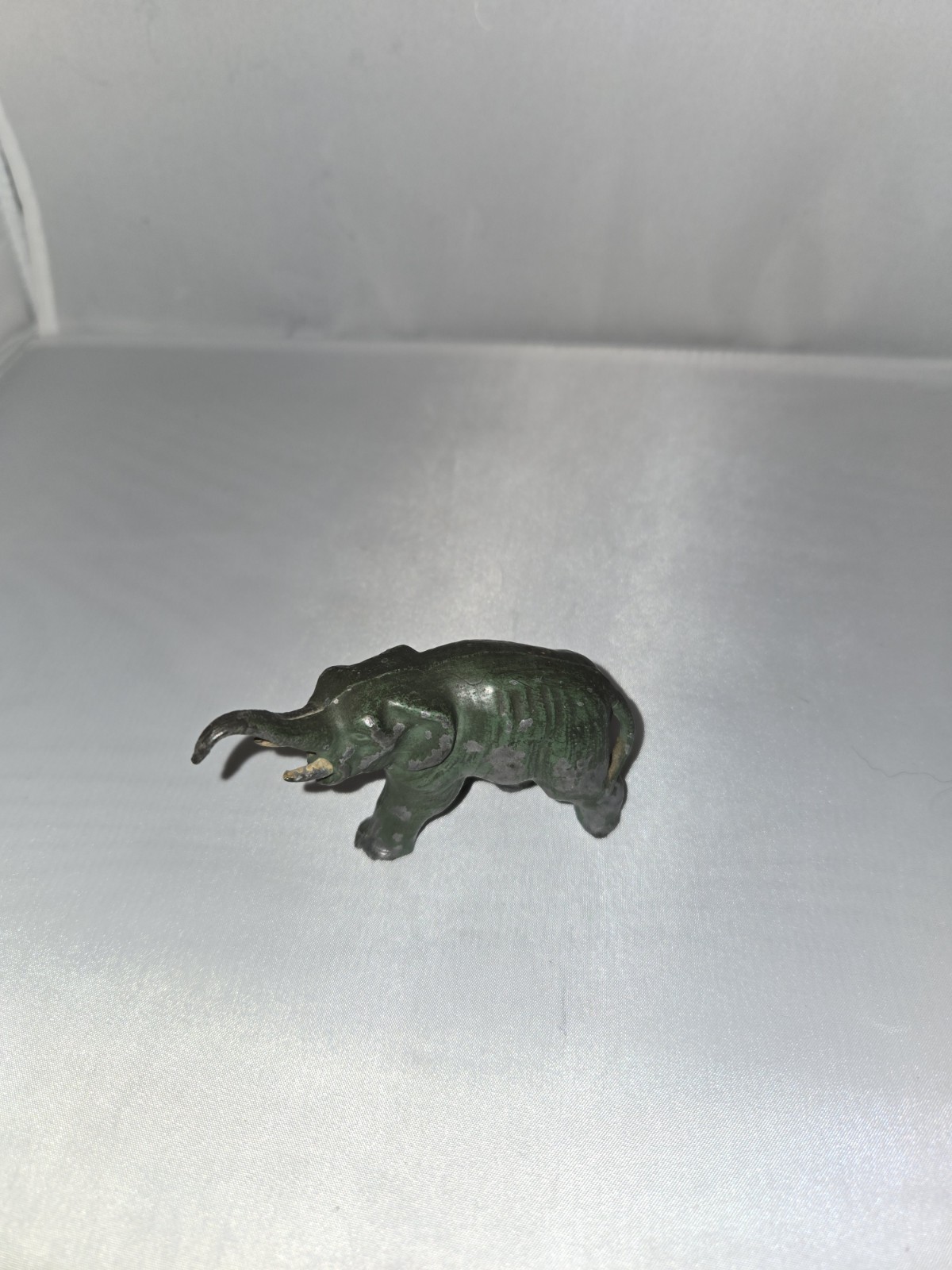 Vintage Antique Hand-Painted Cast Iron Elephant Figurine Trunk Up Vintage Antique Hand-Painted Cast Iron Elephant Figurine Trunk Up