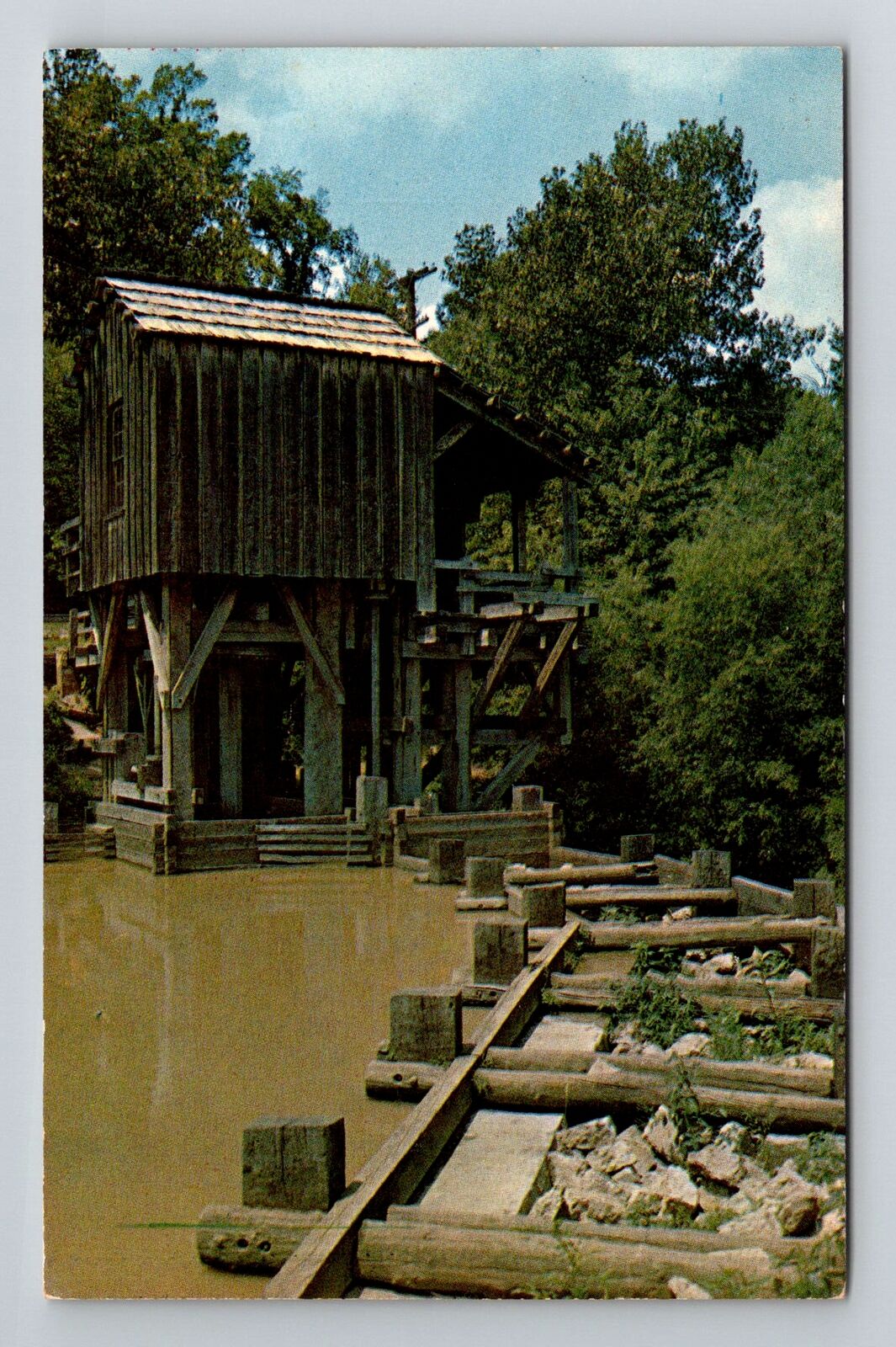 Lincoln\'s New Salem IL-Illinois, Saw And Grist Mill, Antique Vintage Postcard