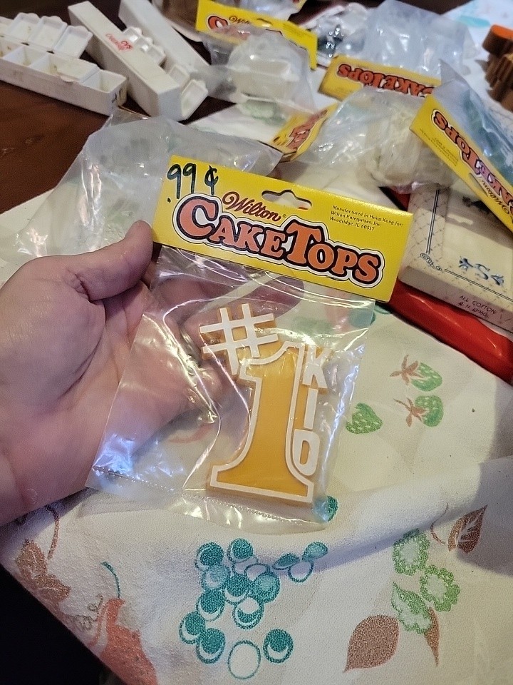 Vintage 1980 Wilton Birthday Cake Topper- Number One Kid -SEALED