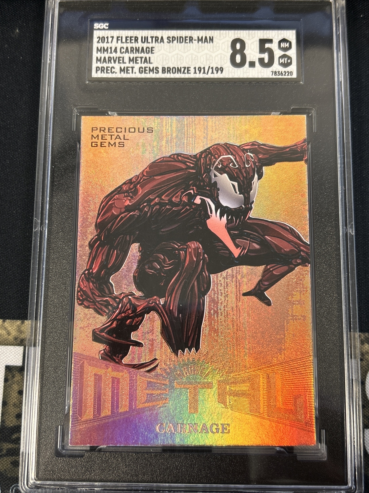 2017 Marvel Fleer Ultra Carnage Precious Metal Gems PMG - Bronze /199 SGC 8.5