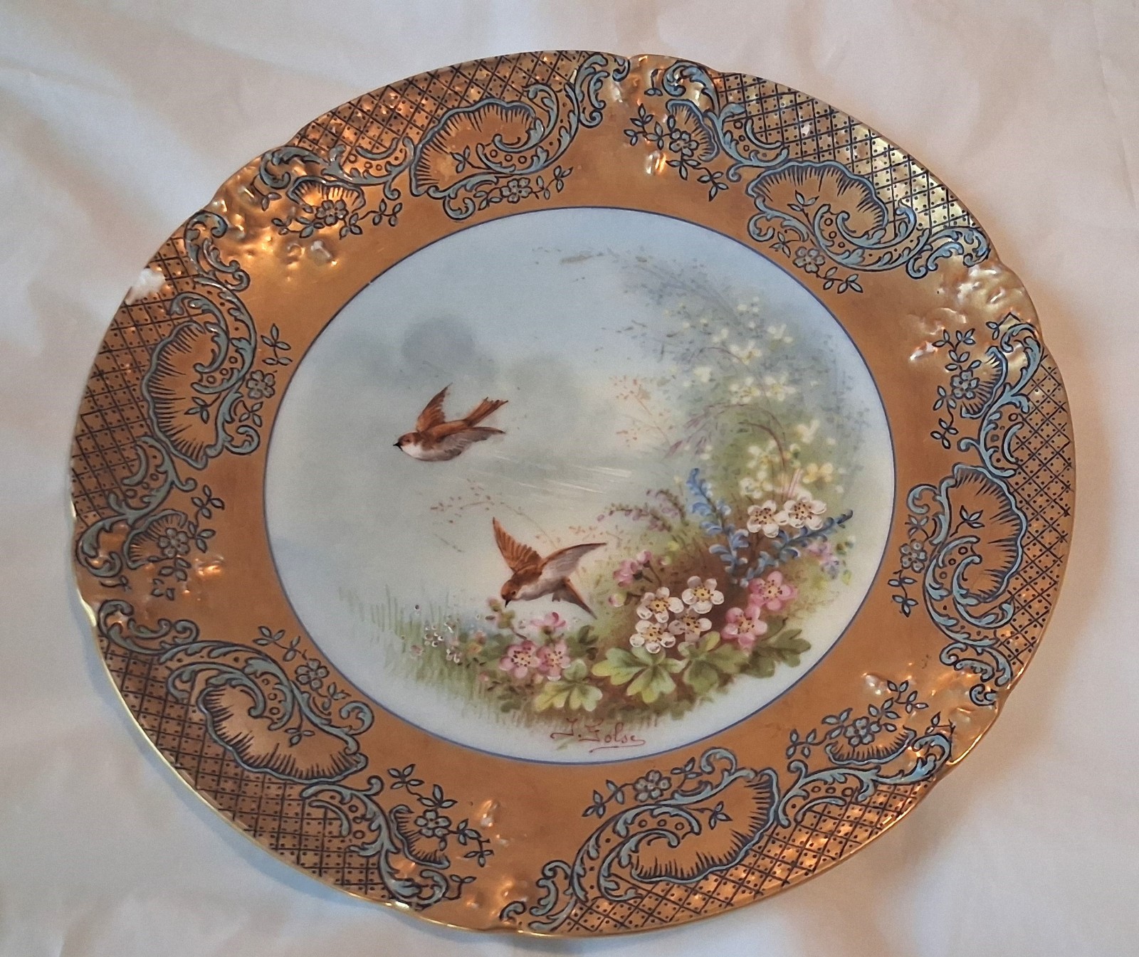 Antique Hand-painted Limoges Porcelain Cabinet Plate 7 1/2\