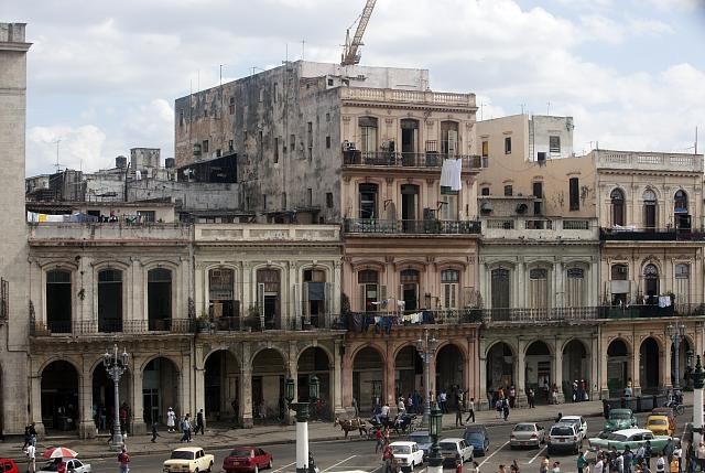 Photo:Havana Cuba Prado Buildings Across from Capitol 2010 Automobiles