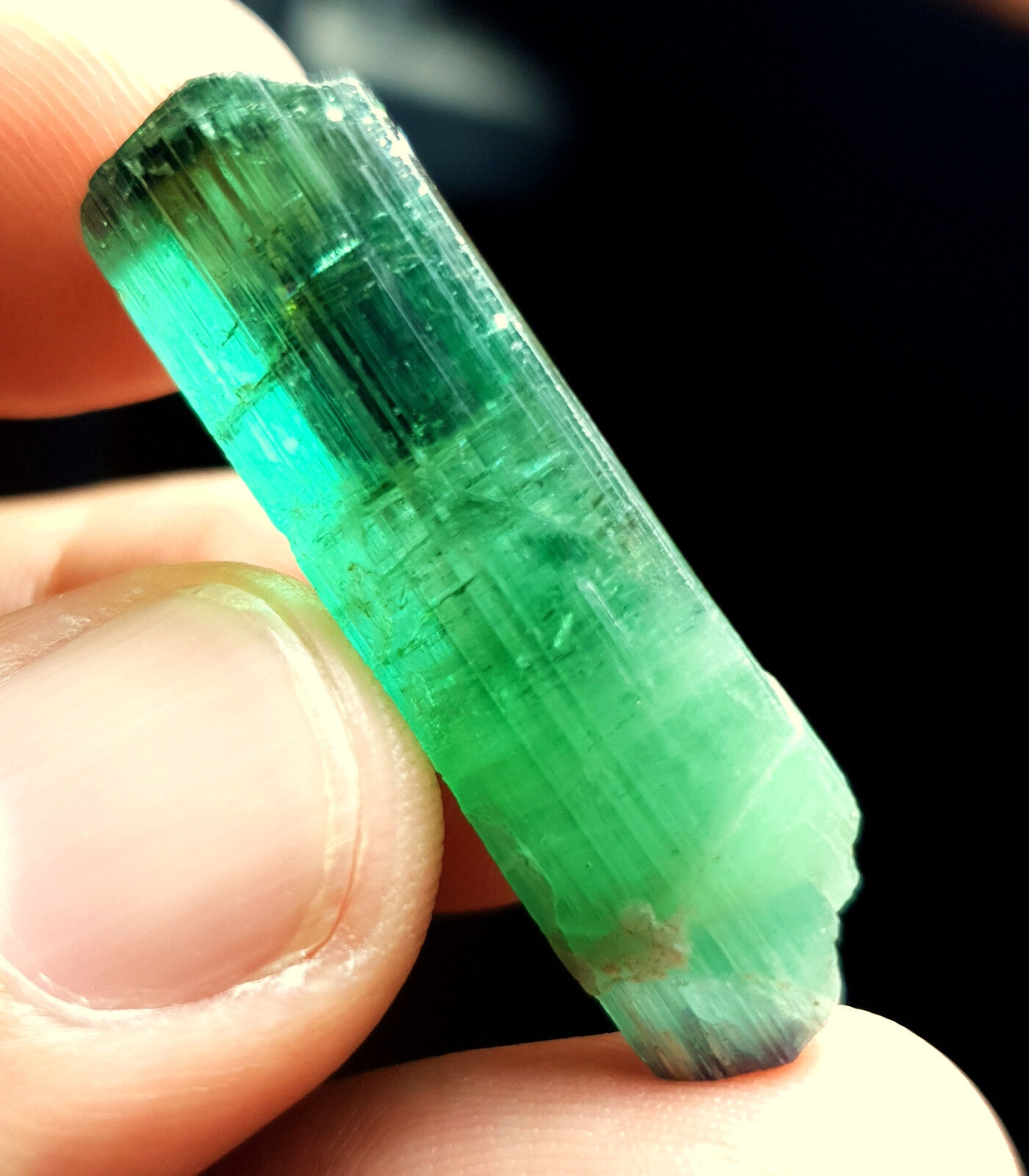 39Cts Beautiful Natural Color Tourmaline Crystal Type Rough Faceted Grade Space