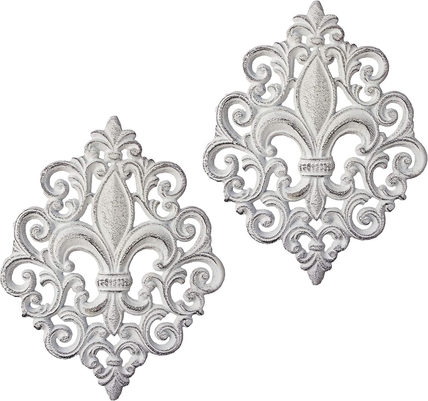 Durable Cast Iron Fleur De Lis Plaque Set - Ideal for Entrances and Gifts Durable Cast Iron Fleur De Lis Plaque Set - Ideal for Entrances and Gifts