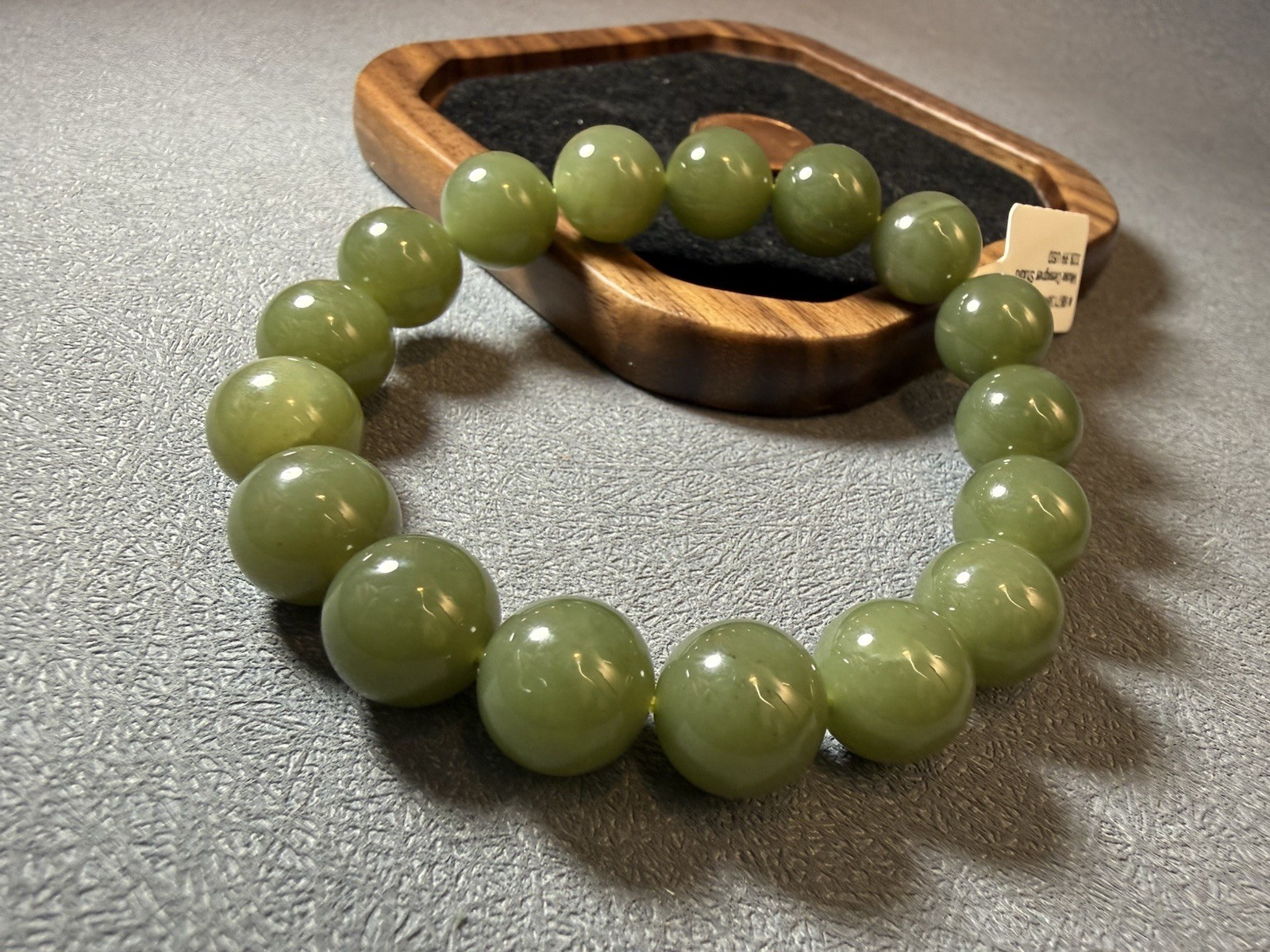 11.9mm Natural Hetian Jade Bracelet – Qiemo Green Sugar Hotan Nephrite Jade