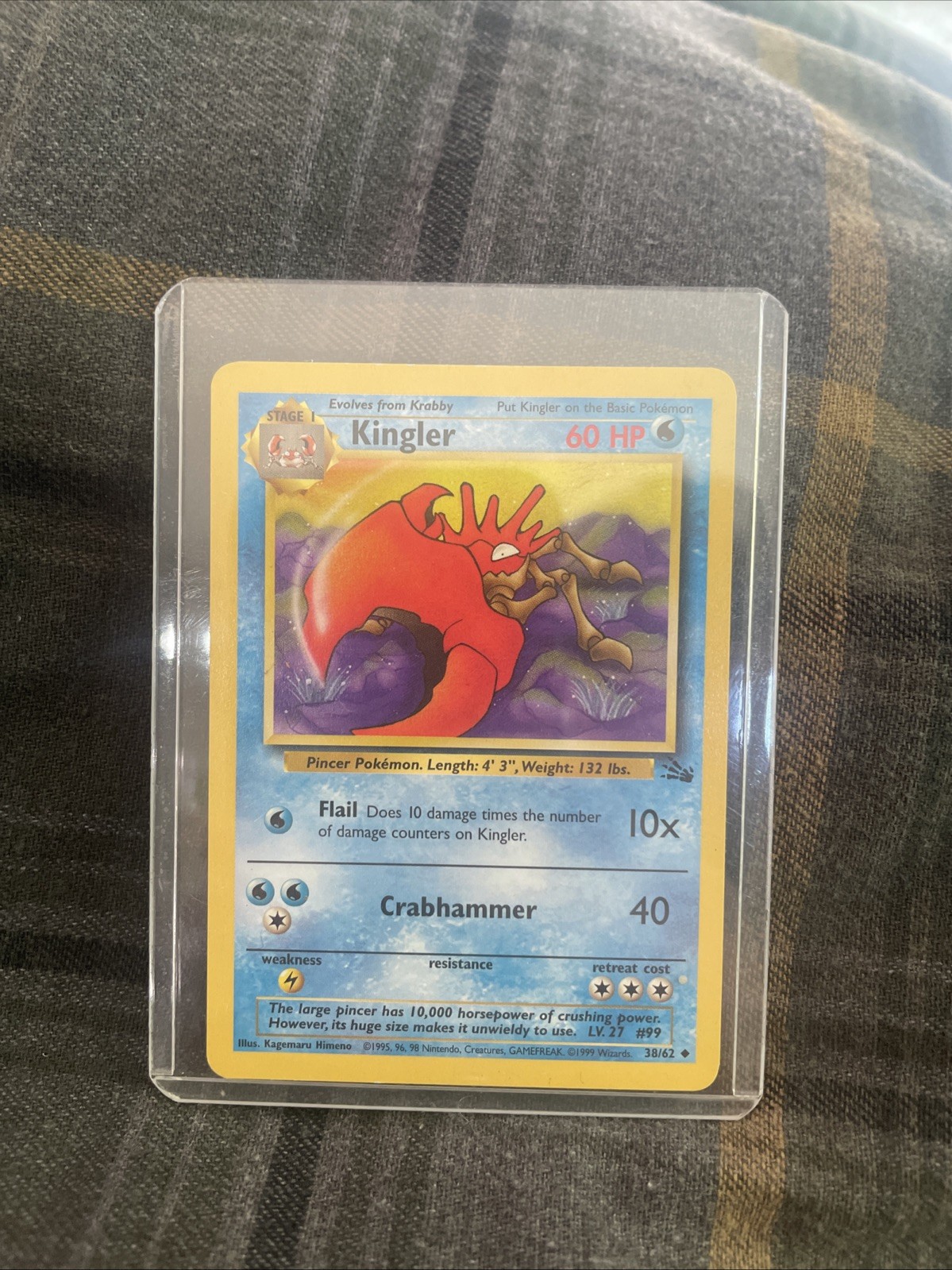 1999 Pokémon Uncommon Kingler Fossil 38/62