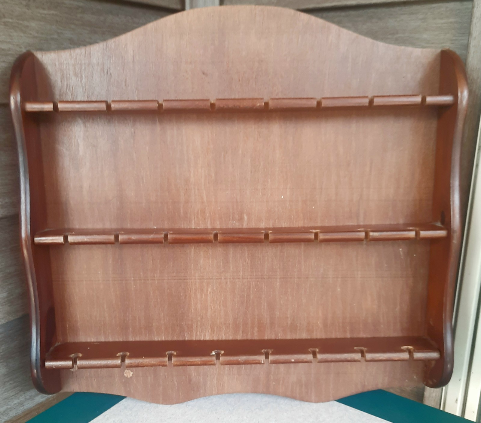 Wall Hanging Wooden 24 Spoon Wall Rack Collector Souvenir Display Holder Vintage