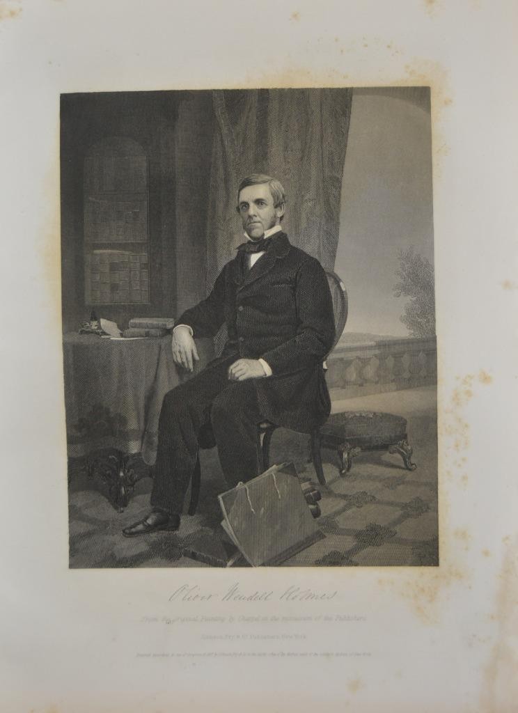 Antique Oliver Wendell Holmes Art Engraving United States Author Original 1860