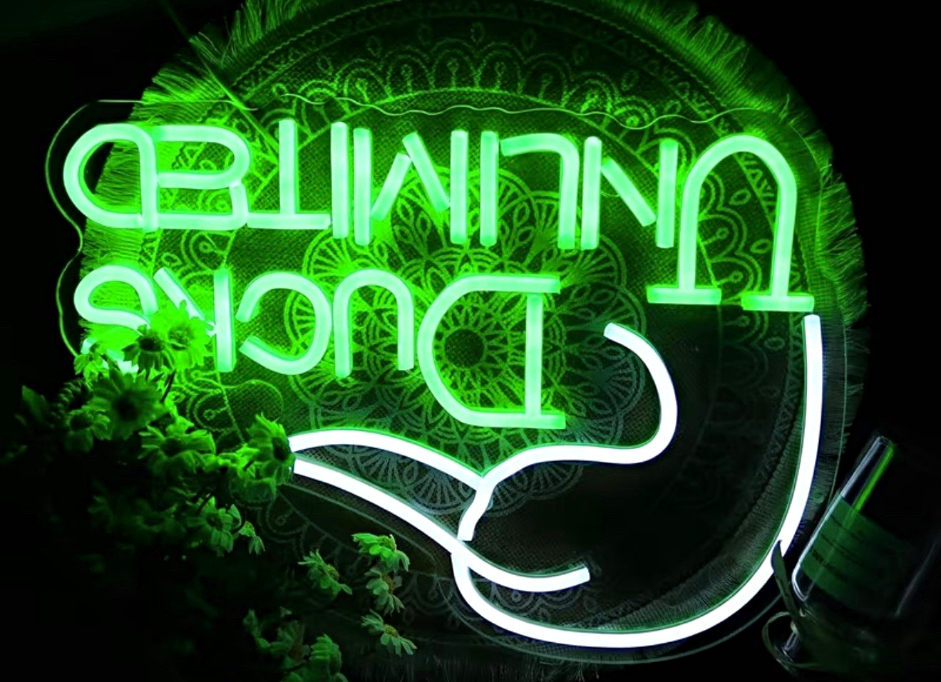 Ducks Unlimited Green/White LED Neon Sign Plastic Wall Light 5V 17in x 12in