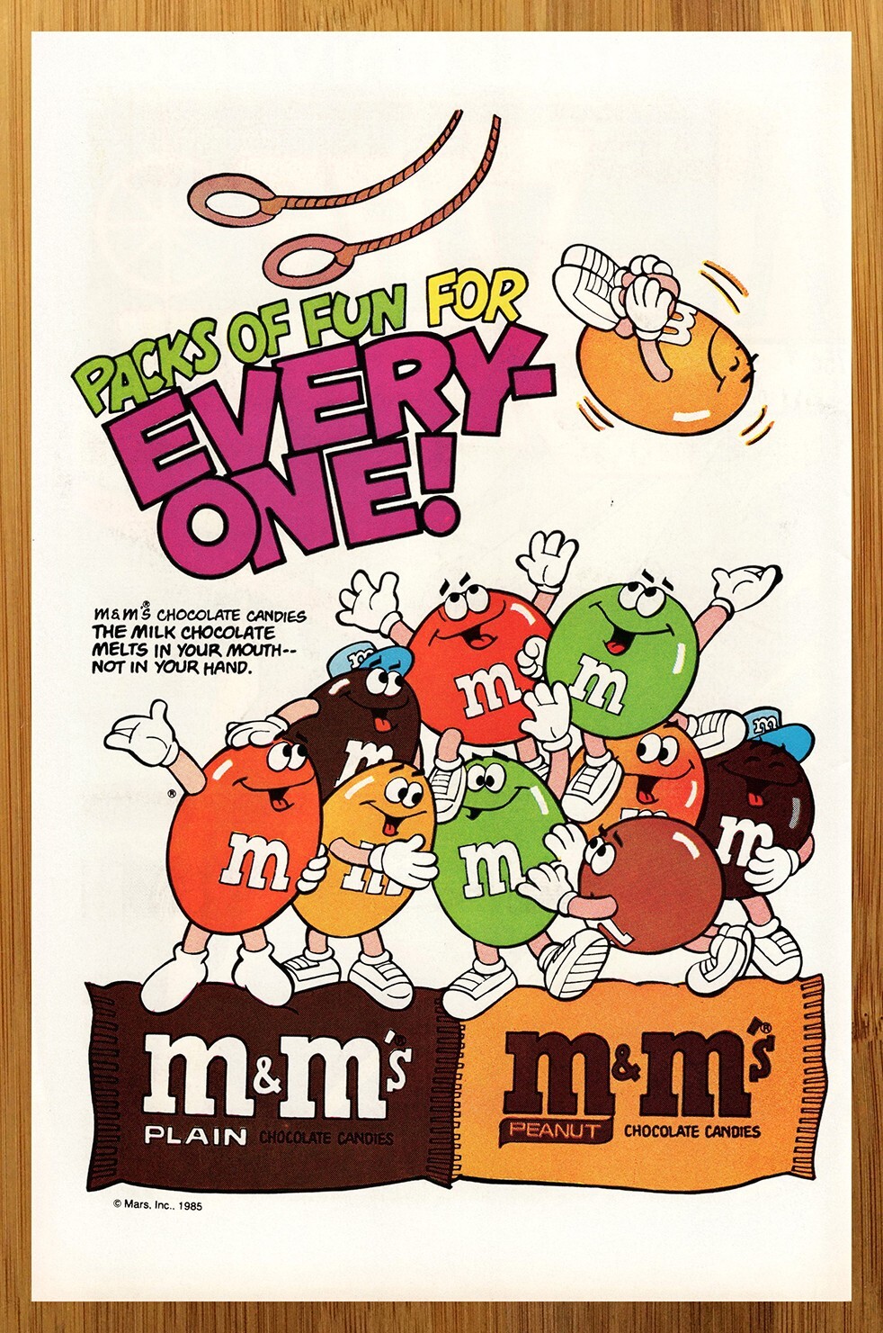 1985 M&M's Candy Vintage Print Ad/Poster Chocolate Peanut Food Retro Pop Art 80s