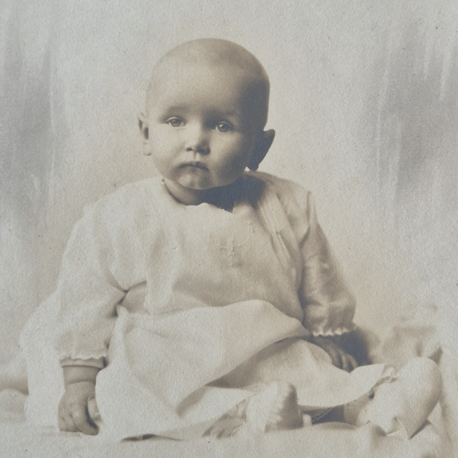Antique 1925 Studio Photo Cute Baby Portrait LeClear Lansing Jackson Michigan