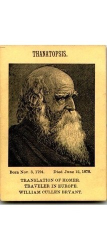 William Cullen Bryant Playing Card Thanatopsis 1800s Poet NY Literature William Cullen Bryant Playing Card Thanatopsis 1800s Poet NY Literature