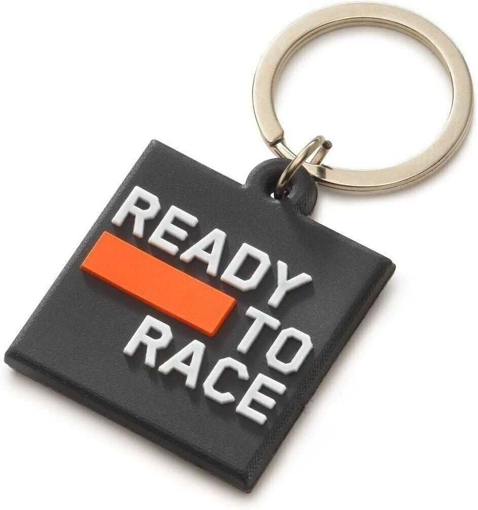 Genuine KTM Logo Keyholder, 2-sided Ready To Race Rubber Keychain with...
