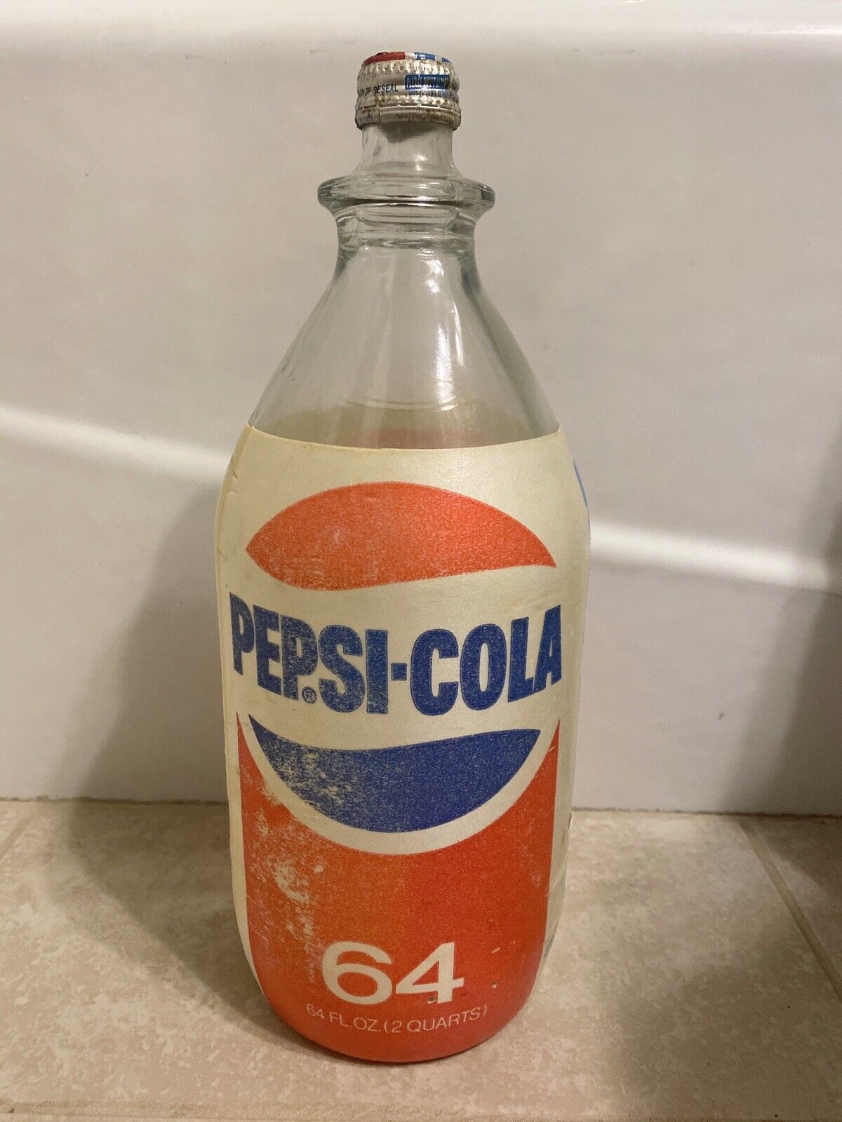 Vintage Pepsi- Cola 64 Oz Glass Bottle -The Boss