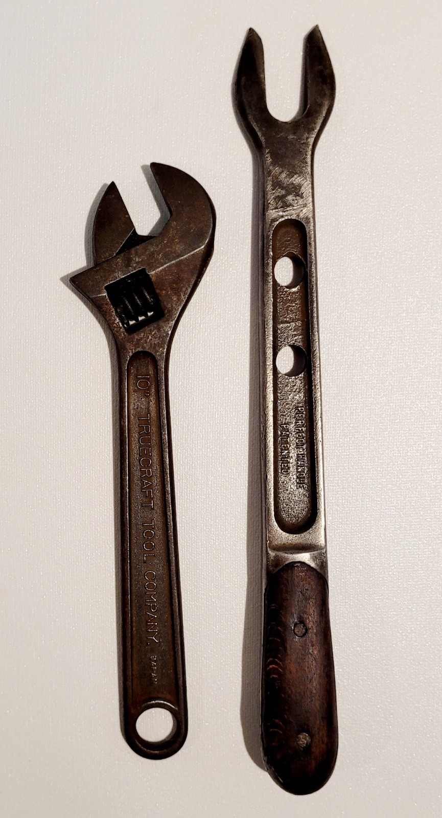 ANTIQUE H D SMITH VALVE SPRING LIFTER TOOL AND A TRUECRAFT ADJ. WRENCH