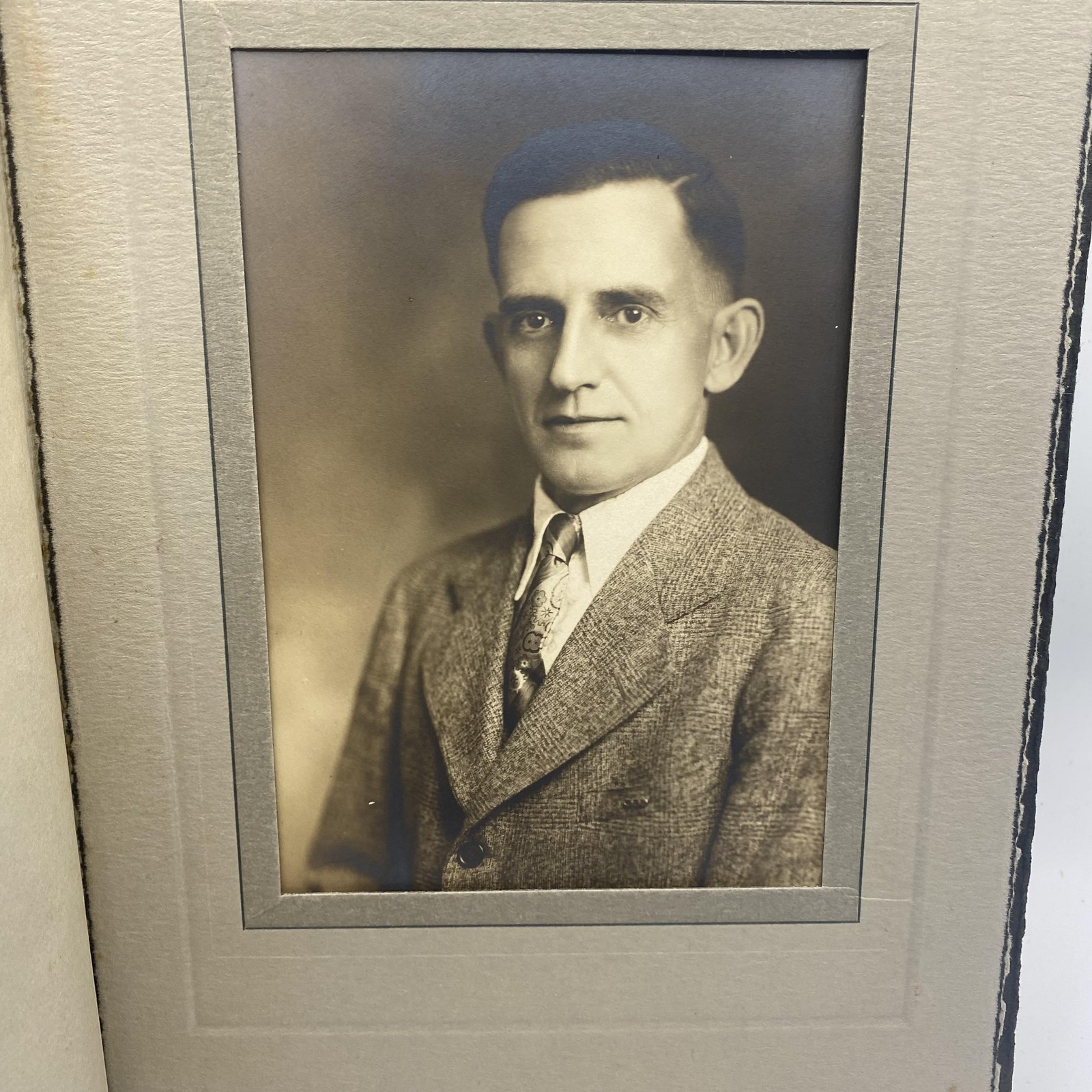 Vtg 1930s 1940s Man Portrait Photo Sepia 5x7 Original Schindler Studio PA