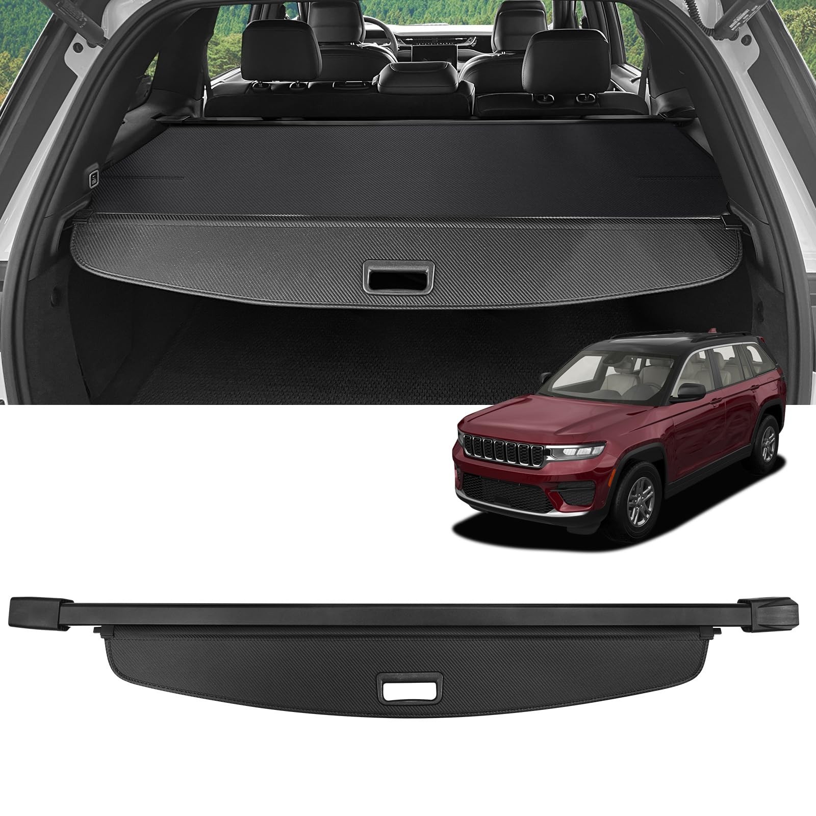 Cargo Cover for Jeep Grand Cherokee (2 Row WL) 2022-2025 2026 Accessories Ret... Cargo Cover for Jeep Grand Cherokee (2 Row WL) 2022-2025 2026 Accessories Ret...