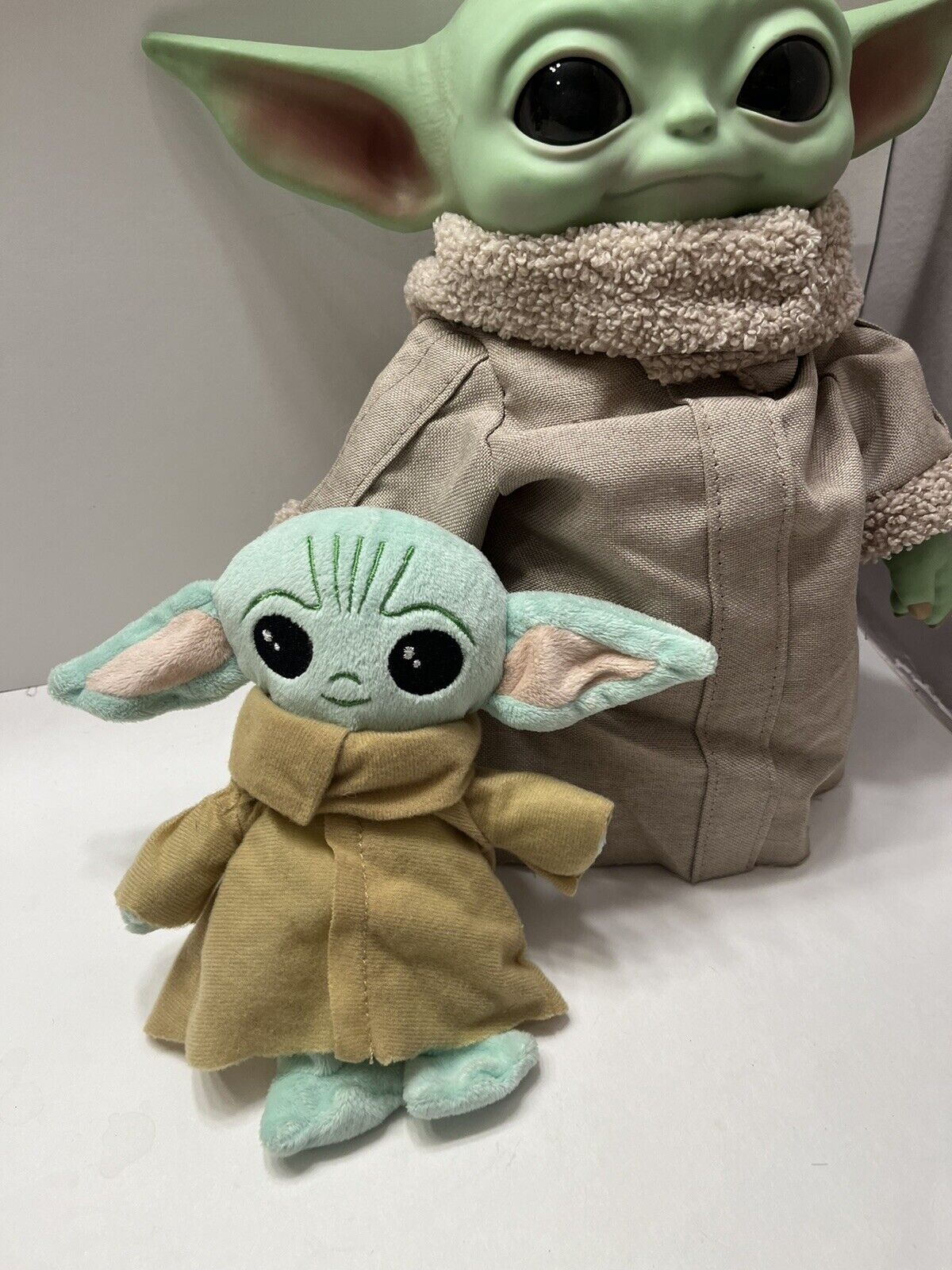 Star Wars Baby Yoda Mattel 2 11” & 7” Plush Toy Figure Stuffed Weighted