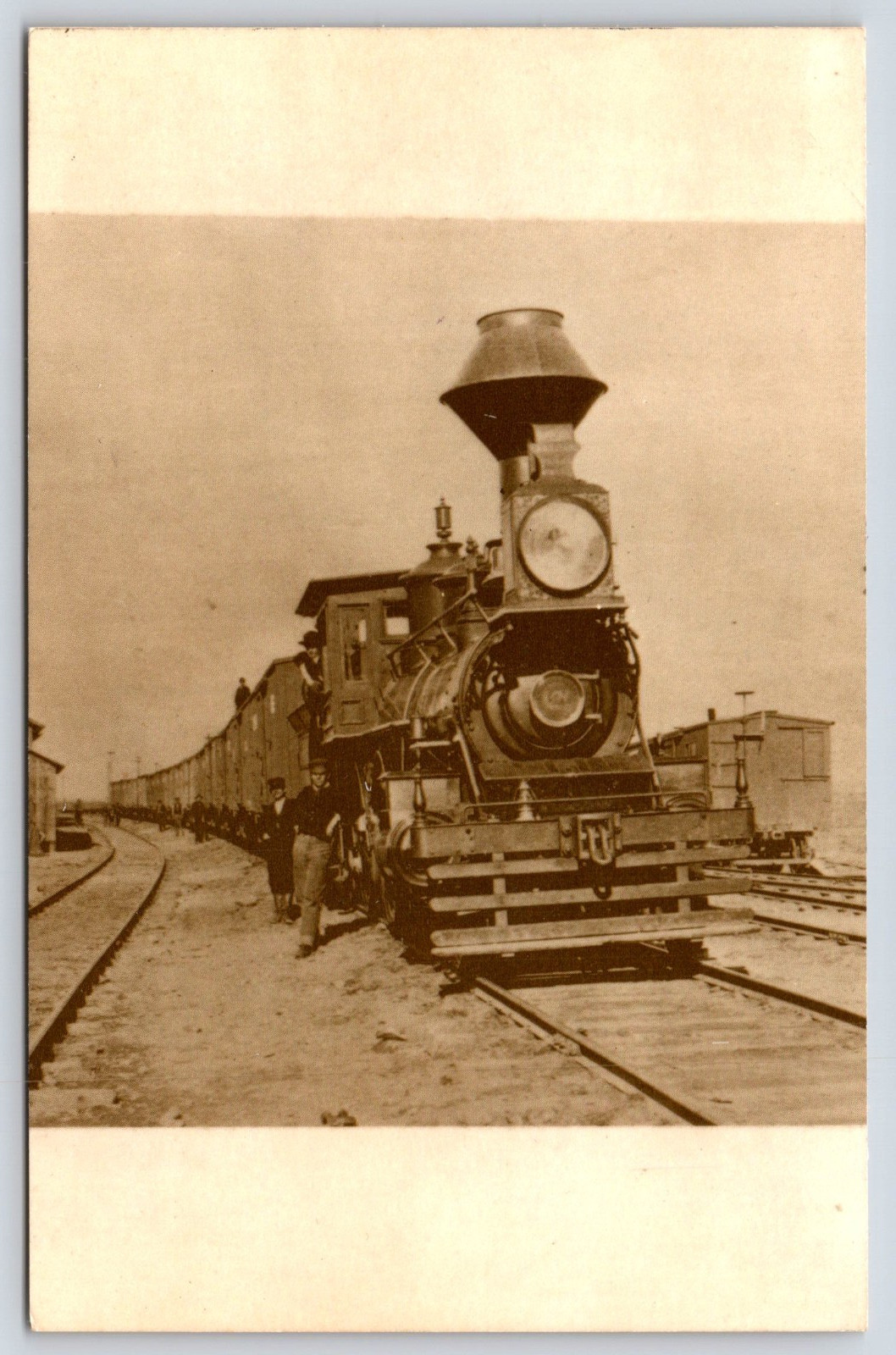 All Aboard Emigrant Train Vintage Postcard