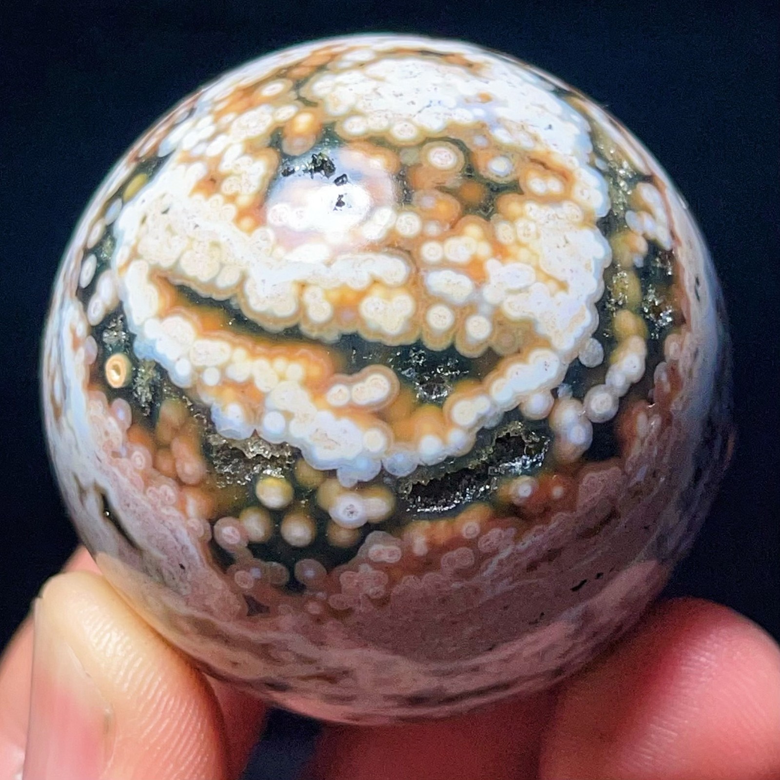Rare 145G Natural Beautiful Ocean Jasper Sphere Healing Agate Madagascar L7944