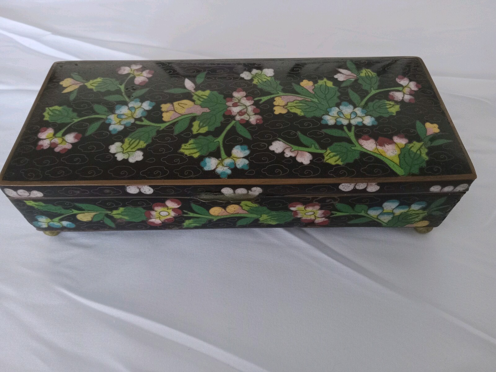 Vintage Oriental Brass Jewelry Box