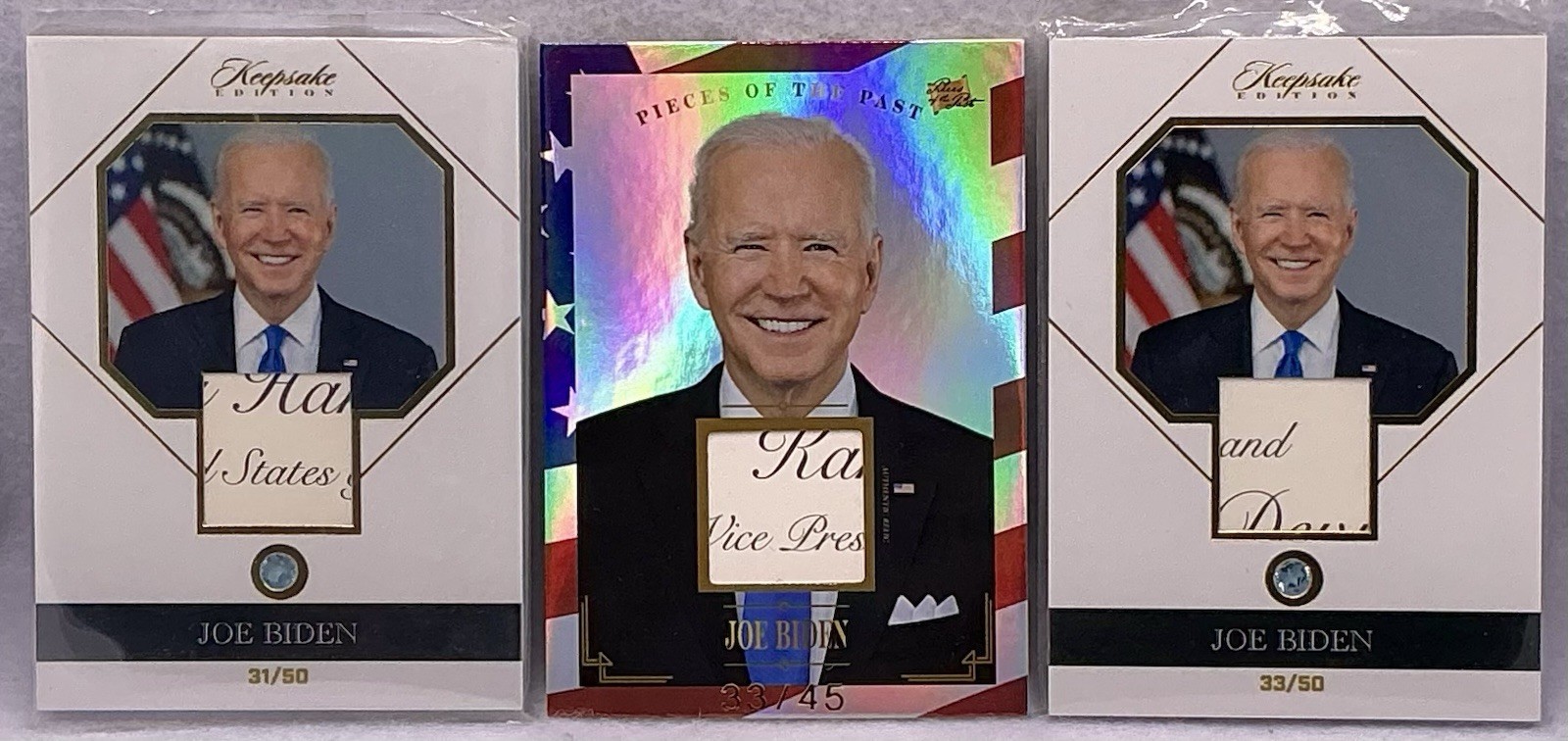 2023 Keepsake Historical Edition Joe Biden Authentic Presidential Relic Lot X3