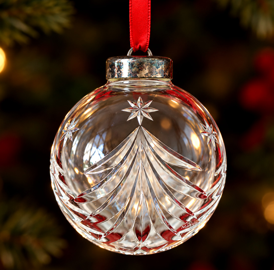 Marquis by Waterford Crystal Christmas Tree Ball Ornament 2.5