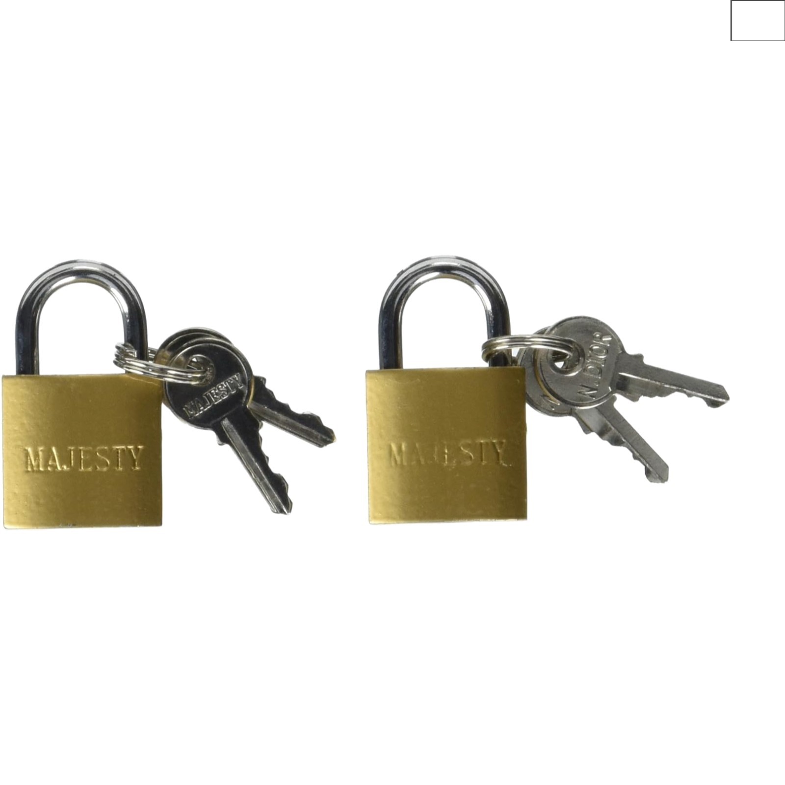 25mm Mini Solid Brass Padlock Set of 2 with 2 Keys - Elegant Security Solution