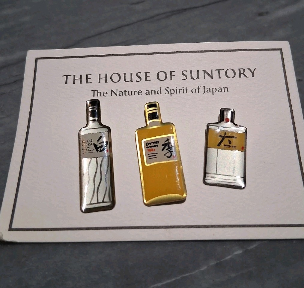 House of Suntory Japanese Whisky Enamel Lapel Pins -Rare - Haku, Suntory, Roku