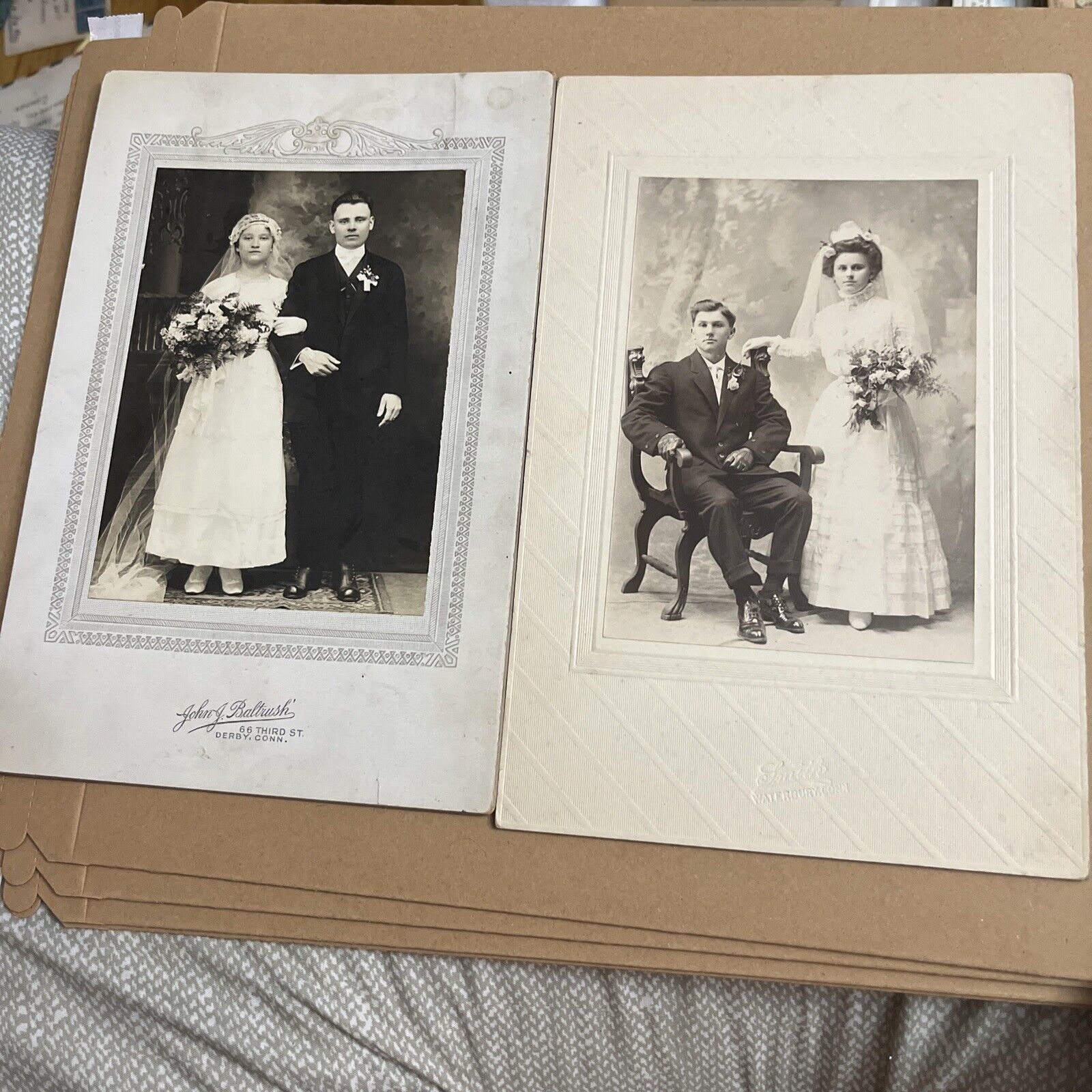 Antique Mounted Cabinet Photos: Child Bride Wedding Portraits Derby Waterbury CT