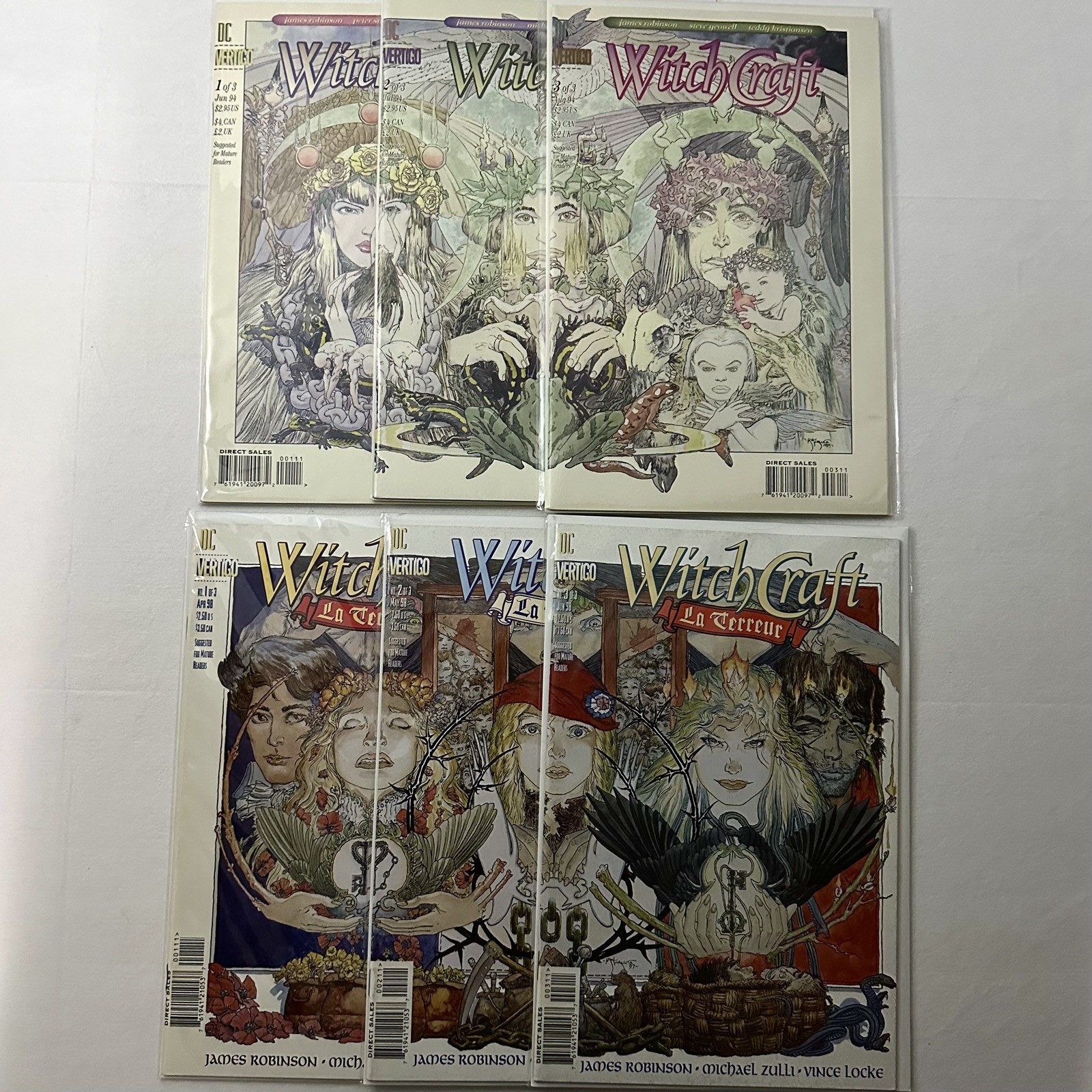 WITCHCRAFT + LA TERREUR #1-3 COMPLETE  2 SETS DC VERTIGO 1994/98 VFNM+