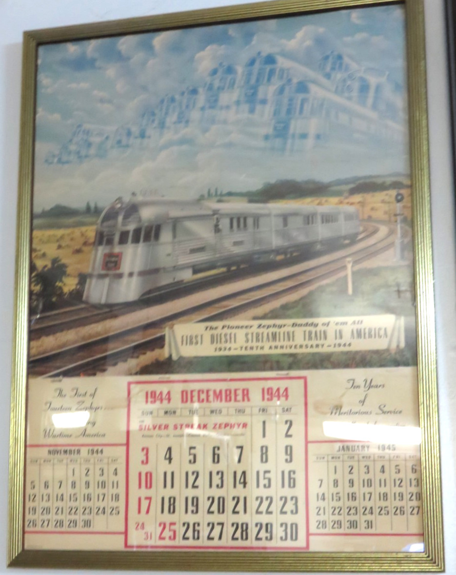 Burlington CB&Q 1944 Calendar 18 x 25 In. aprox