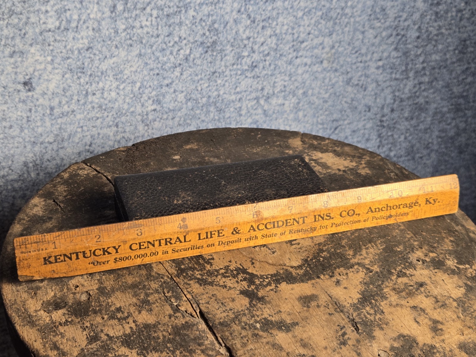 Vintage Kentucky Central Life Accident Insurance Advertising Wood Ruler 12\
