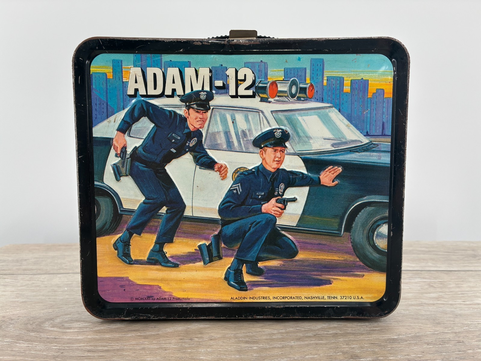 Vintage Adam 12 Metal Lunchbox TV Show Memorabilia 1972 Aladdin LAPD Police Rare