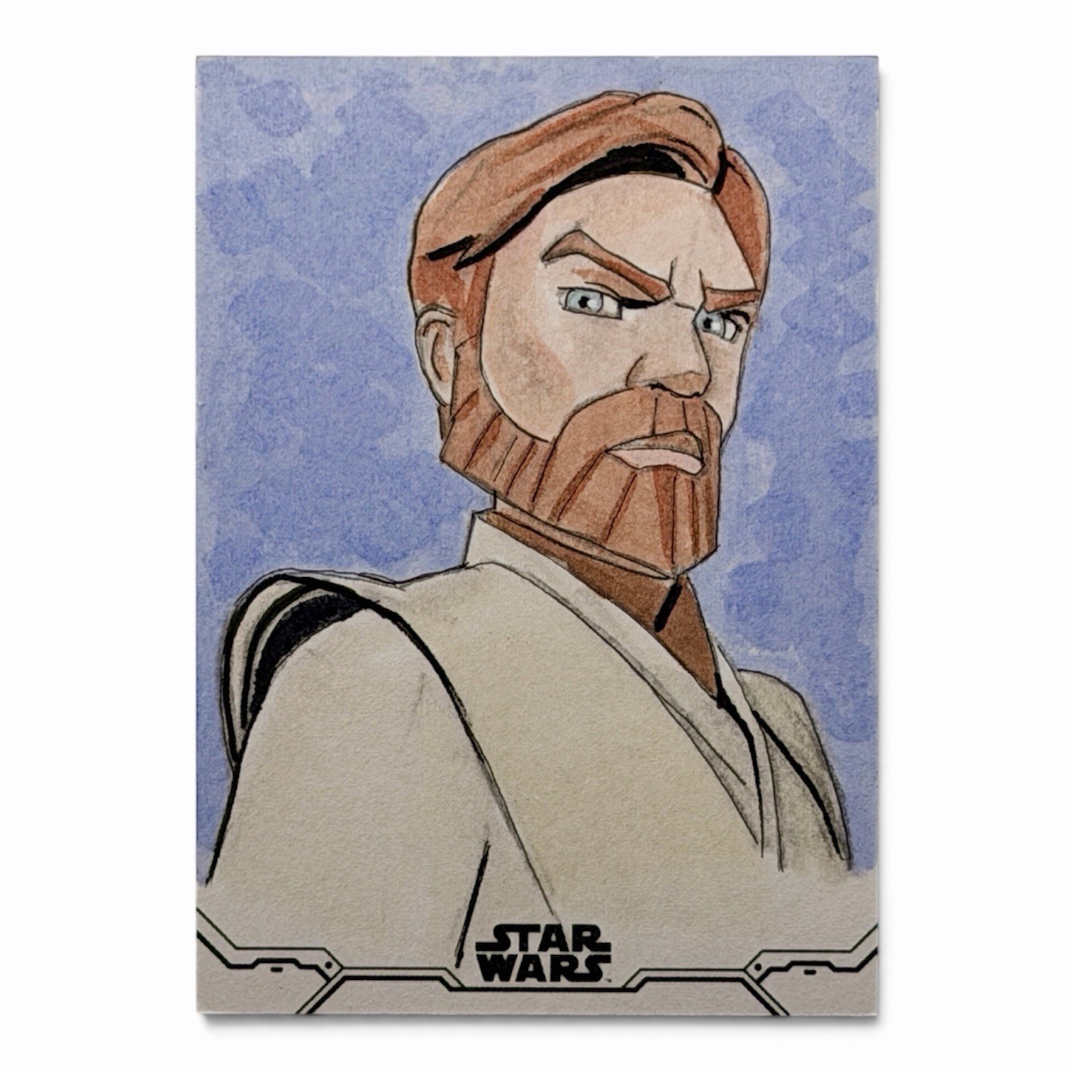 Topps Star Wars Obi-Wan Kenobi 1/1 Sketch Dan Riveron Clone Wars Artist Auto