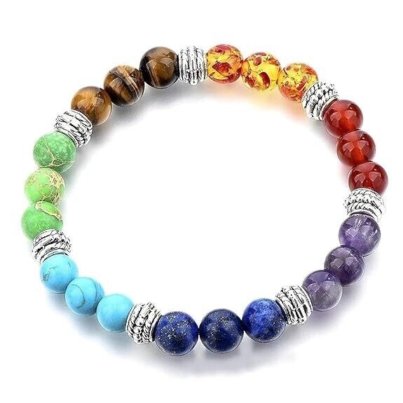 7 Chakra Reiki Beads Crystals Triple Protection Bracelet for Man&Women Energetic