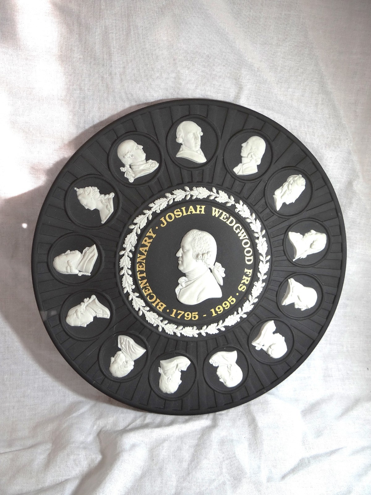 Josiah Wedgwood Scarce Black Jasperware Plate 250th Anniversary 1730-1980