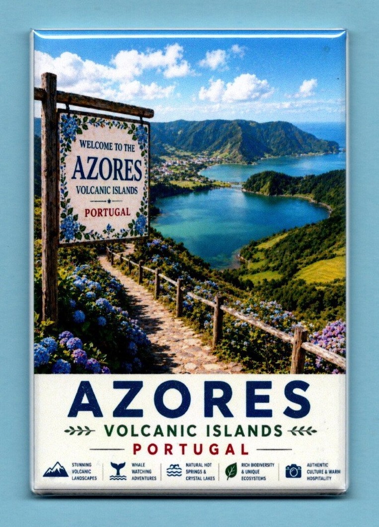 AZORES VOLCANIC ISLANDS PORTUGAL TRAVEL POSTER *2X3 FRIDGE MAGNET* EUROPE TRIP