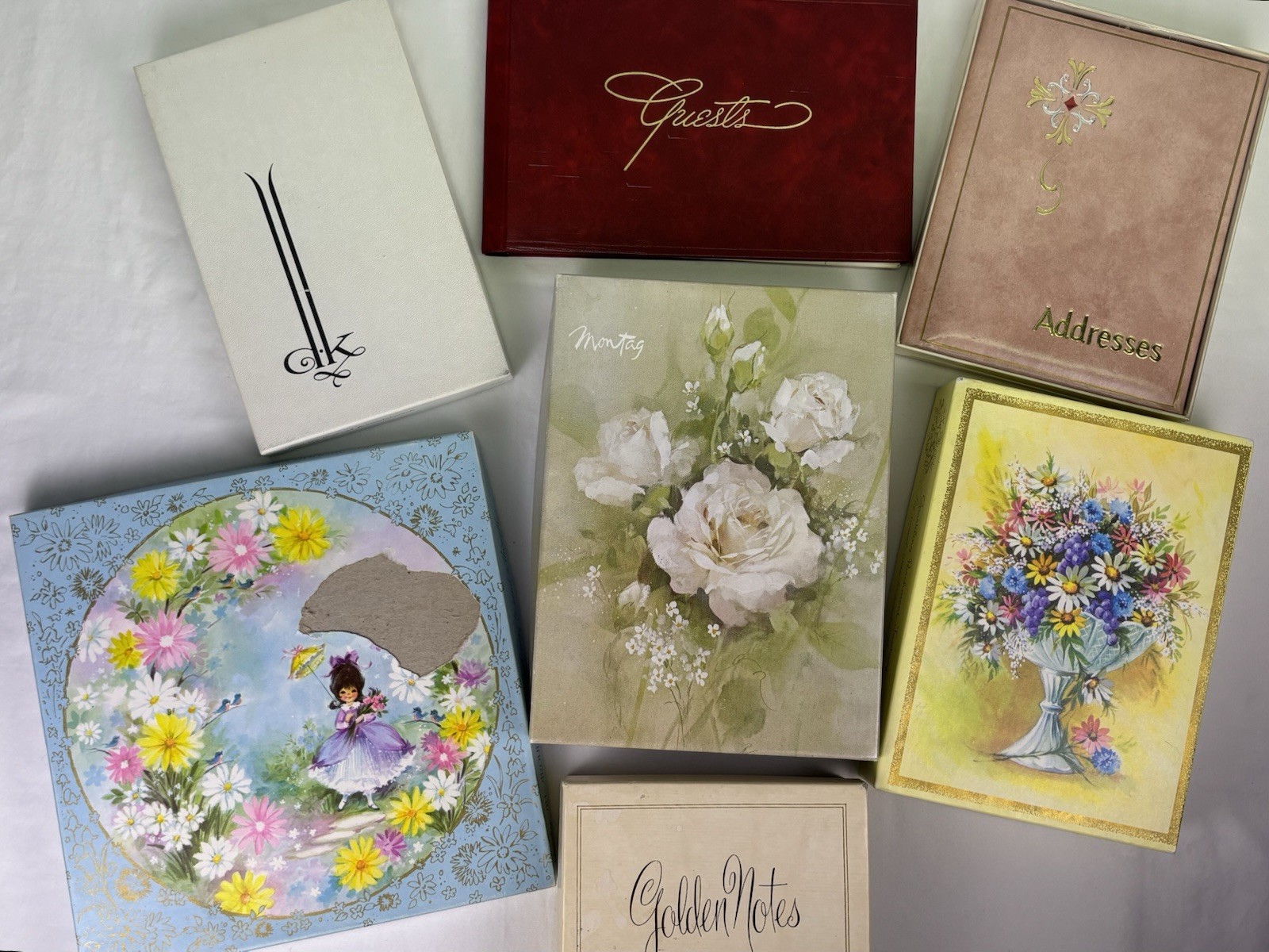 Vintage Stationery Lot Greeting Card Box Set Guest Book Address Book Unused Vintage Stationery Lot Greeting Card Box Set Guest Book Address Book Unused