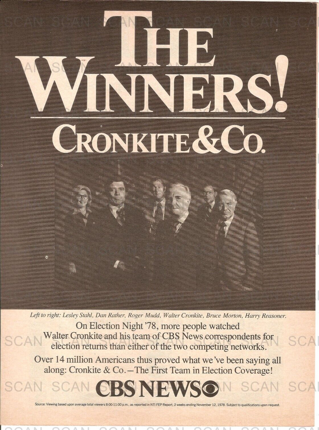 1978 CBS News Walter Cronkite & Co. Vintage Magazine Ad