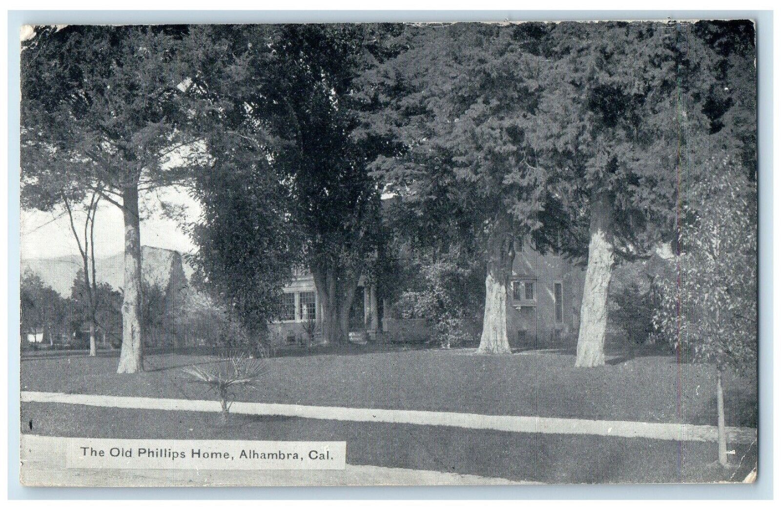 1909 Old Phillips Home Exterior Building Alhambra California CA Vintage Postcard