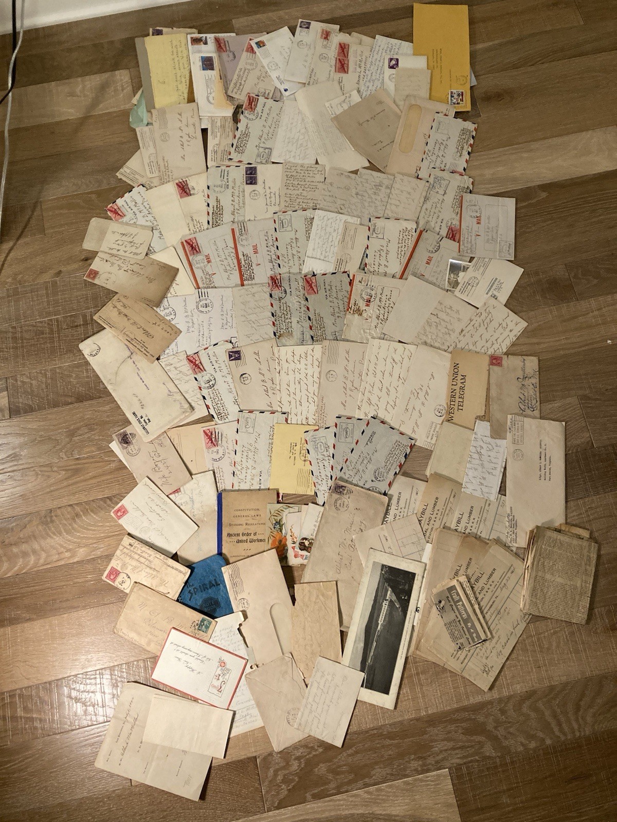 Huge Vtg WWII Letter Lot V-Mail Telegrams Mail Ephemera Lancaster PA McMullin