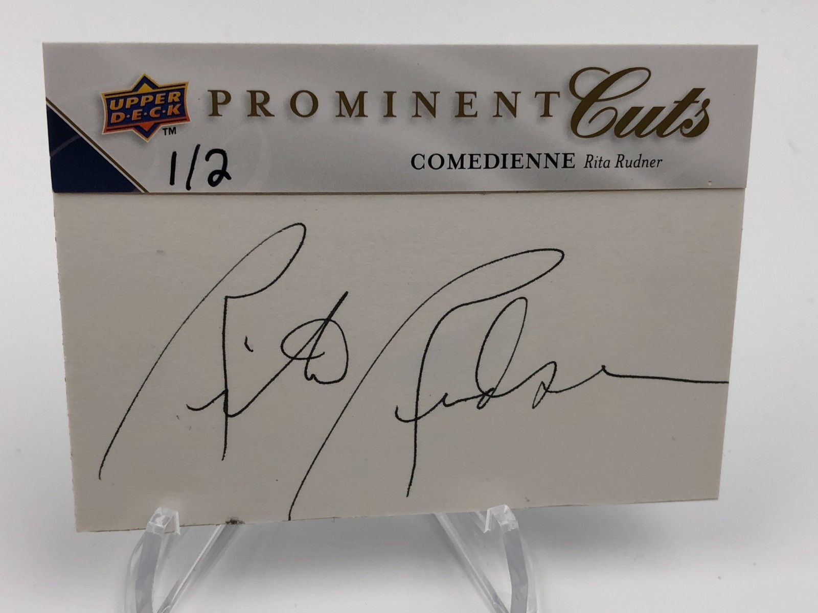 RITA RUDNER  CUT AUTO Card 2009 Upper Deck RARE/2 Signed STAND UP  COMEDIENNE