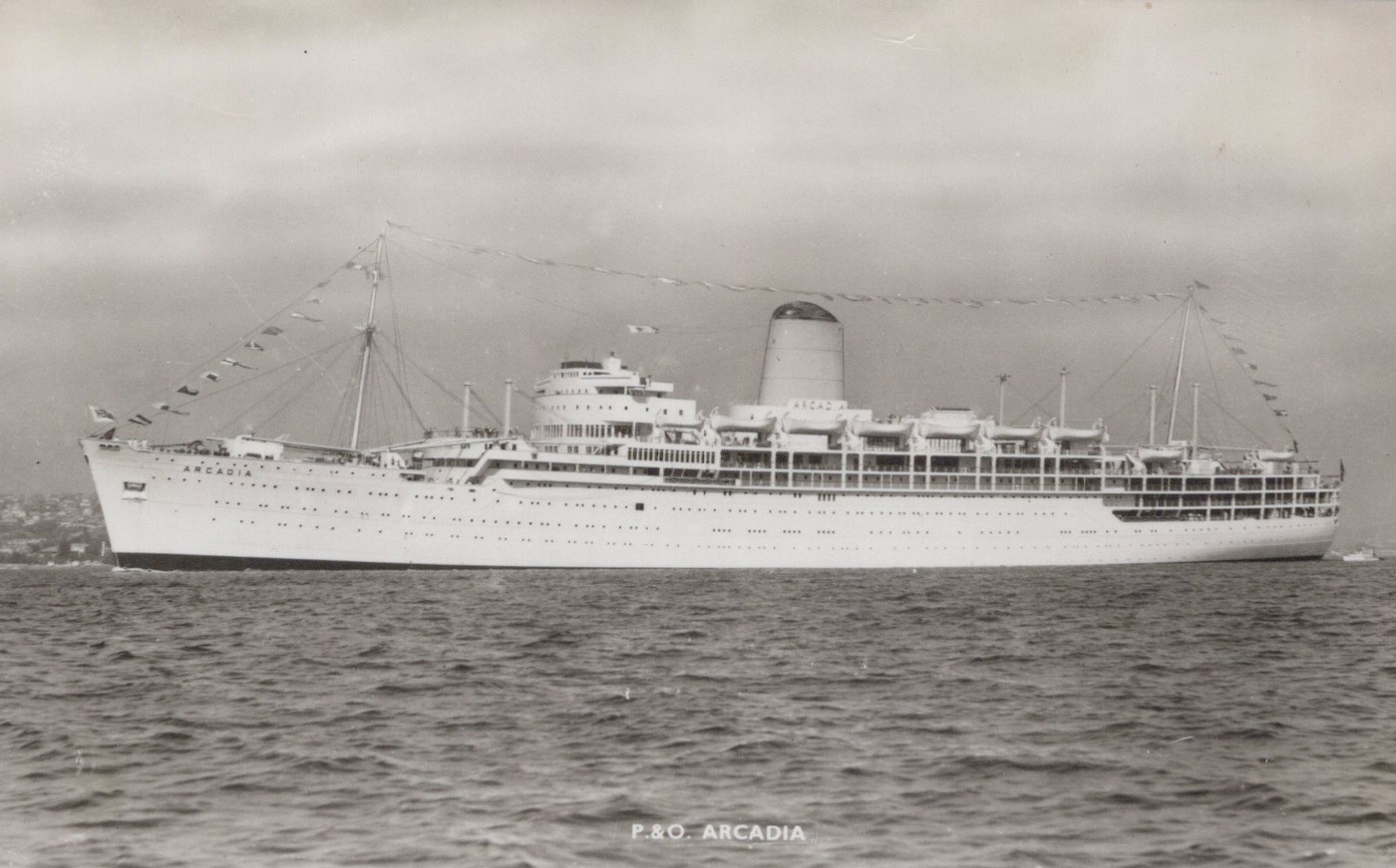 P&O SS Arcadia Ocean Liner Sydney Australia 1954 - RPPC Photo Postcard