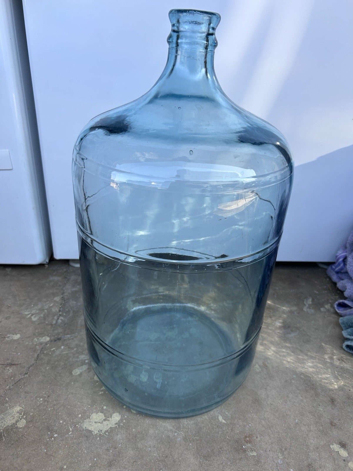 Vintage c.1950s-1970s 5 Gallon Blue Glass Water Cooler Bottle ACES / ASEC 72 GPD
