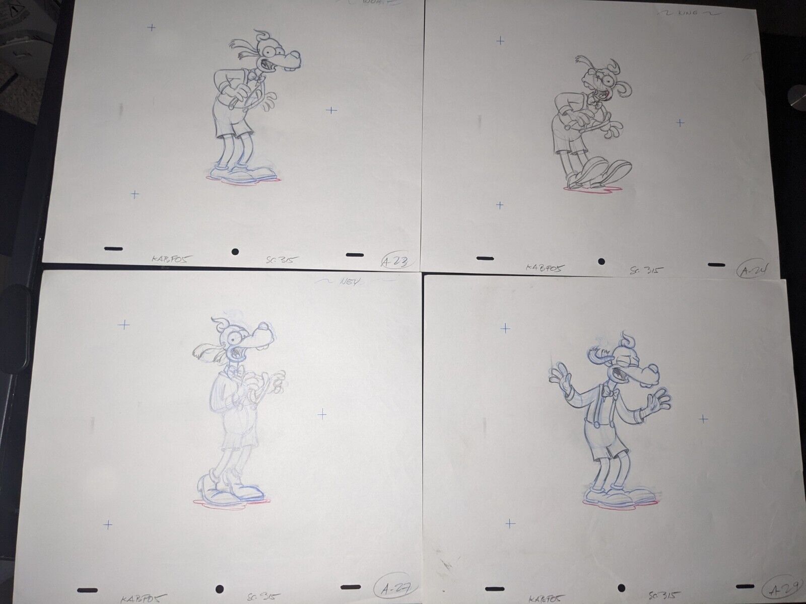 The Simpsons Animation Cel WACKY DOG ( Disney Goofy ) Vintage Cartoons I9 