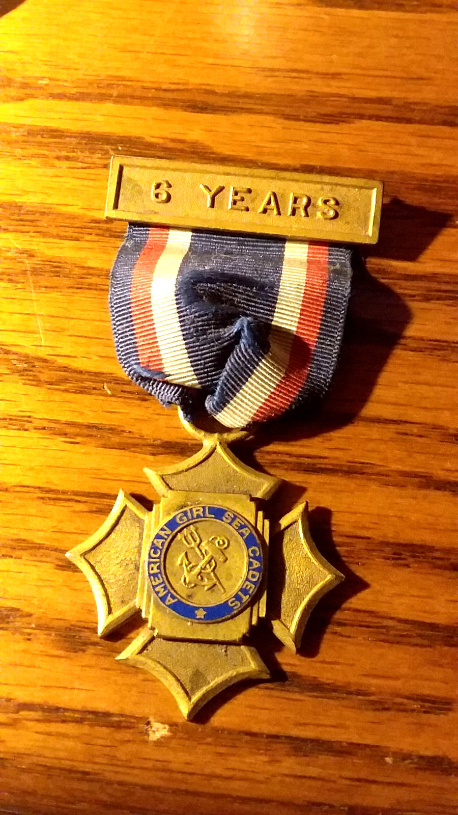 VINTAGE MEDAL American Girl Sea Cadet BRONZE BADGE RIBBON 6-Year Service