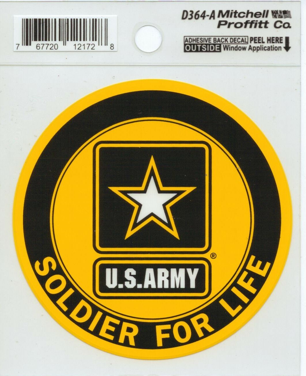 US ARMY SOLDIER FOR LIFE DECAL STICKER - MADE IN THE USA - 1 DAY HANDLING