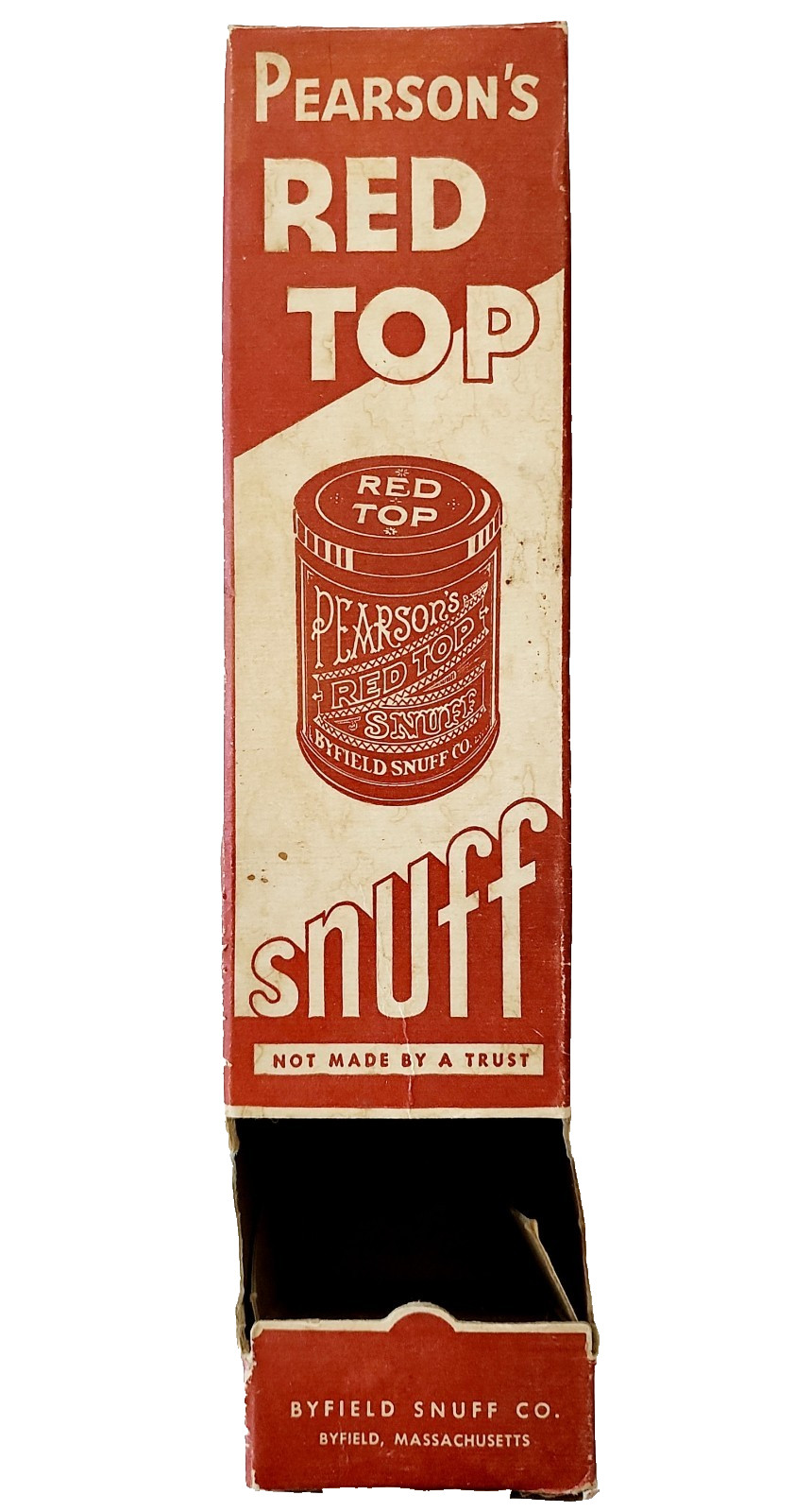 1905 Pearson\'s Red Top Tobacco Byfield Snuff Mass Advertising Display Box