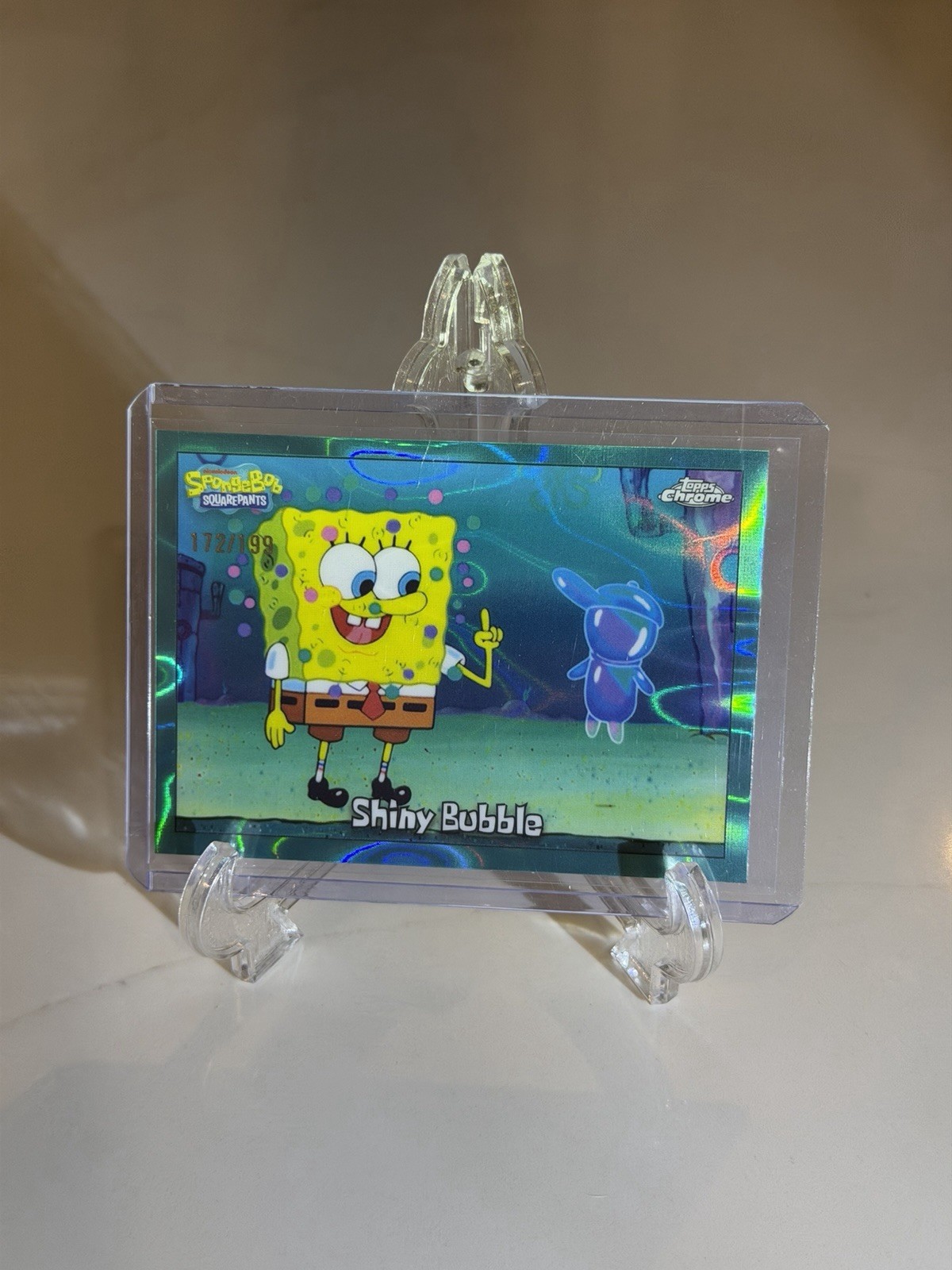 2025 Topps Chrome SpongeBob Shiny Bubble Blue Lava /199 2025 Topps Chrome SpongeBob Shiny Bubble Blue Lava /199